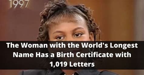 rhoshandiatellyneshiaunneveshenk|Woman With Worlds Longest Name Has 1,019 Letters And Two。